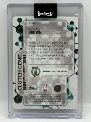 2025-26 Topps Chrome Update Jaylen Brown Clutch Gene Geometric Gold 15/50