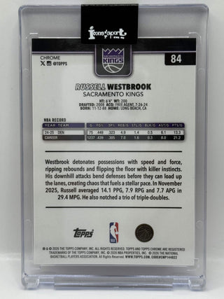 2025-26 Topps Chrome Update Russell Westbrook Magenta Refractor 201/399