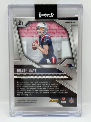 2024 Panini Prizm Drake Maye Orange Lazer Rookie - No. 329
