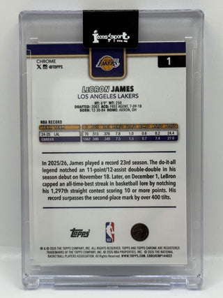 2025-26 Topps Chrome Update LeBron James Red/White/Blue #1