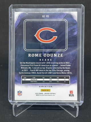 2024 Panini Origins Football Rome Odunze RC White Variation - No. 105