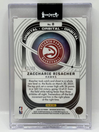 2024-25 Panini Obsidian Orbital Zaccharie Risacher Orange RC 42/99
