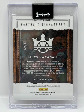 2025-26 Panini Court Kings Alex Karaban Portrait Signatures Ruby RC 13/49