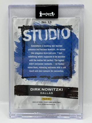2025-26 Panini Court Kings Dirk Nowitzki Studio Amber 45/75