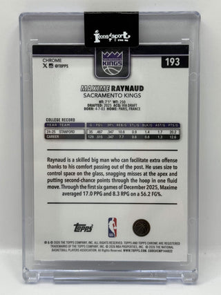 2025-26 Topps Chrome Update Maxime Raynaud Purple Geometric RC 41/75