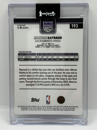 2025-26 Topps Chrome Update Maxime Raynaud X-Fractor RC #193