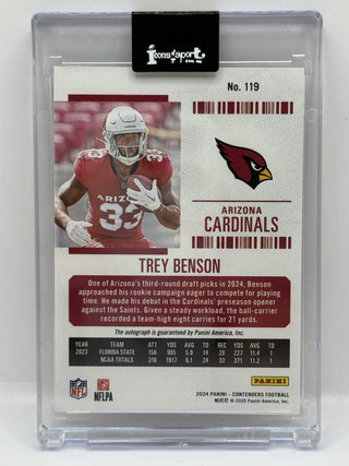 2024 Panini Contenders Trey Benson Rookie Ticket Auto - No. 119