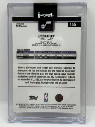 2025-26 Topps Chrome Update Ace Bailey Base RC #155