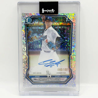 2026 Topps Bowman Chrome Christian Zazueta Mini Diamond Refractor Auto 080/100