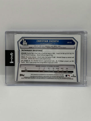 2026 Topps Bowman Chrome Christian Zazueta Mini Diamond Refractor Auto 080/100