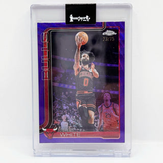 2025-26 Topps Chrome Update Coby White Purple Wave 23/75