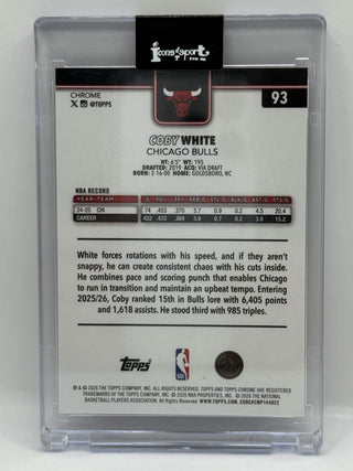 2025-26 Topps Chrome Update Coby White Purple Wave 23/75