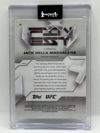 2025 Topps Finest UFC Jack Della Maddalena Purple Refractor 177/250
