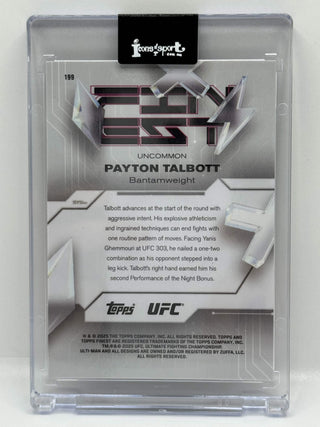 2025 Topps Finest UFC Payton Talbott Blue Checkerboard Refractor Rookie 26/99