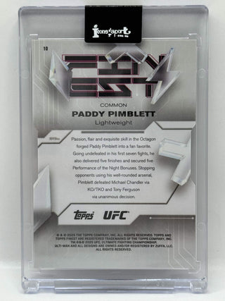 2025 Topps Finest UFC Paddy Pimblett Die-Cut Refractor 26/75