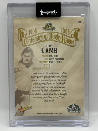 2008 Select NRL Centenary of Rugby League Terry Lamb Hand Signed #93 (A)