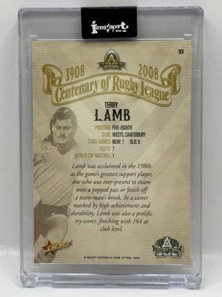 2008 Select NRL Centenary of Rugby League Terry Lamb Hand Signed #93 (C)