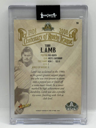 2008 Select NRL Centenary of Rugby League Terry Lamb Hand Signed #93 (D)