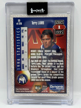 1995 Dynamic Series 1 Rugby League Terry Lamb MVP Hand Signed #33