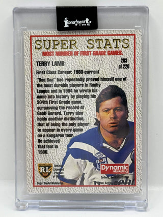 1995 Dynamic Series 1 Rugby League Terry Lamb Super Stats Insert Hand Signed #203