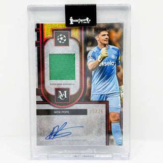 2025-26 Topps Museum Collection UEFA Club Competitions Nick Pope Player Worn Patch Auto 75/75