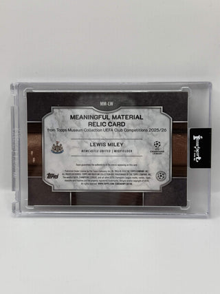 2025-26 Topps Museum Collection Club Competitions Lewis Miley Meaningful Materials Player Worn Patch Red 07/75