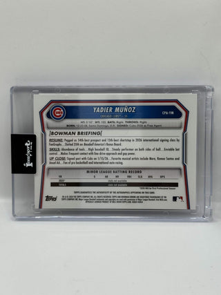 2026 Topps Bowman Chrome 1st Bowman Yadier Munoz Auto #CPA-YM