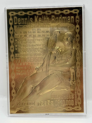 1995-96 Bleachers Limited Edition Dennis Rodman 23KT Gold 02952/10,000 (Includes Case and Certificate)