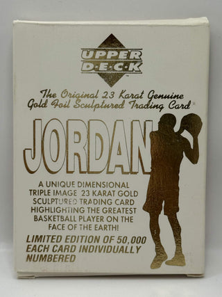 1995-96 Upper Deck Michael Jordan 23KT Genuine Gold Foil Triple Image 23,297/50,000 (Includes Case and Certificate)