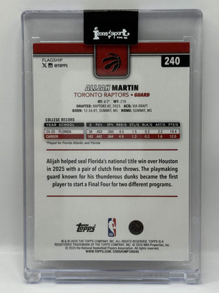 2025-26 Topps Flagship Alijah Martin Team Logo Border RC #240