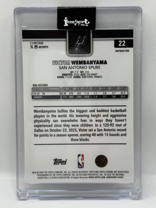 2025-26 Topps Chrome Update Victor Wembanyama Refractor #22