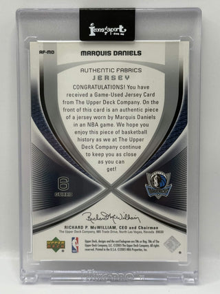 2005-06 Upper Deck SP Game Used Marquis Daniels Authentic Fabrics #RF-MD