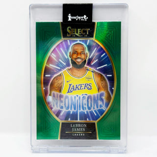 2024-25 Panini Select Neon Icons LeBron James Green Prizm - No. 7