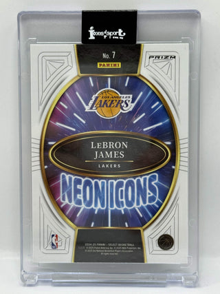 2024-25 Panini Select Neon Icons LeBron James Green Prizm - No. 7