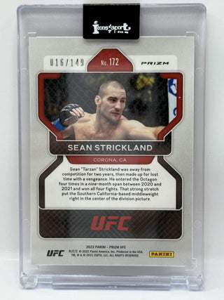 2022 Panini Prizm UFC Sean Strickland Purple Prizm RC 016/149
