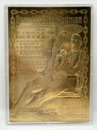 1995-96 Bleachers Limited Edition Dennis Rodman 23KT Gold 02951/10,000 (Includes Case and Certificate)