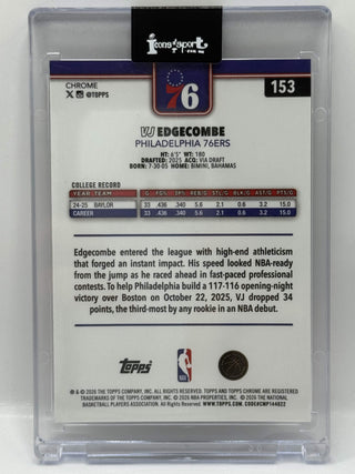 2025-26 Topps Chrome Update VJ Edgecombe RC #153