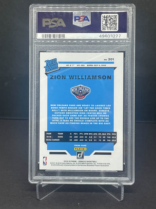 2019 Panini Donruss Zion Williamson Rated Rookie PSA Mint 9