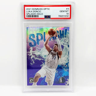 2021-22 Panini Donruss Optic Luka Doncic Splash! Holo PSA Gem Mint 10