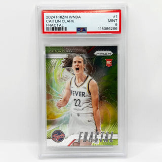 2024 Panini Prizm WNBA Caitlin Clark Fractal Rookie PSA Mint 9