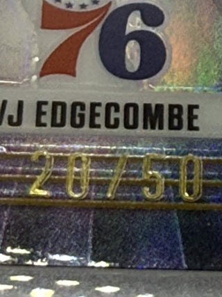 2025-26 Topps Pristine VJ Edgecombe Stacked Gold Refractor RC 20/50