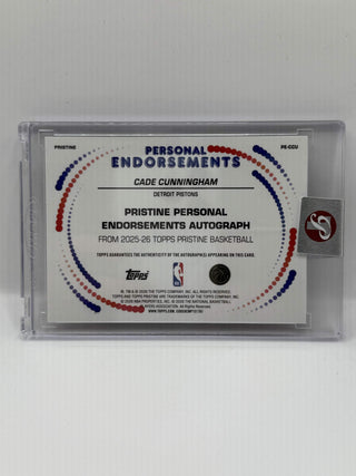 2025-26 Topps Pristine Cade Cunningham Personal Endorsements Auto Pulsar 25/50