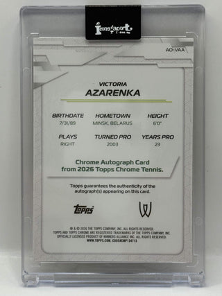 2026 Topps Chrome Tennis Victoria Azarenka Gold Geometric Refractor Auto 36/50