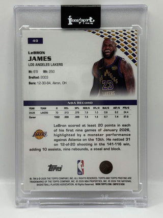 2025-26 Topps Pristine LeBron James Base - No. 40