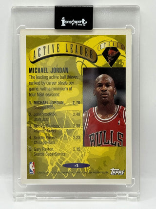 1995-96 Topps Michael Jordan Active Leader Steals #4 (B)
