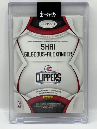 2018-19 Panini Certified Shai Gilgeous-Alexander Certified Potential On-Card Auto #CP-SGA