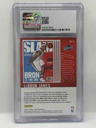 2020-21 Panini Hoops LeBron James SLAM Cover CSG Mint 9