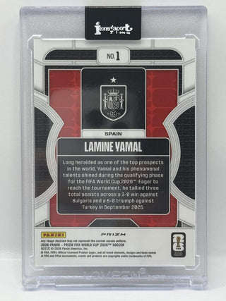 2026 Panini Prizm FIFA World Cup Lamine Yamal Phenomenon Silver Wave - No. 1