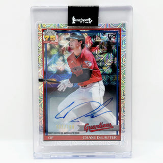2026 Topps Chrome 75th Anniversary Chase DeLauter Aqua Mojo Auto 137/199