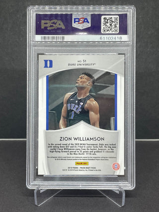 2019 Panini Prizm Draft Draft Picks Zion Williamson Crusade PSA Mint 9